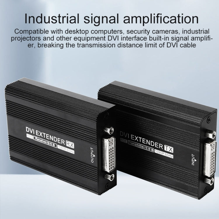 Measy DVI1815 Convertitore trasmettitore e ricevitore extender DVI, alimentatore singolo POE, distanza di trasmissione: 150 m, DVI1815