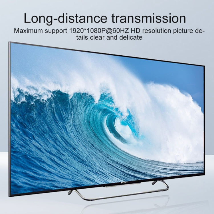 Measy VGA1815 Convertitore trasmettitore e ricevitore extender VGA, alimentatore singolo POE, distanza di trasmissione: 150 m, VGA1815