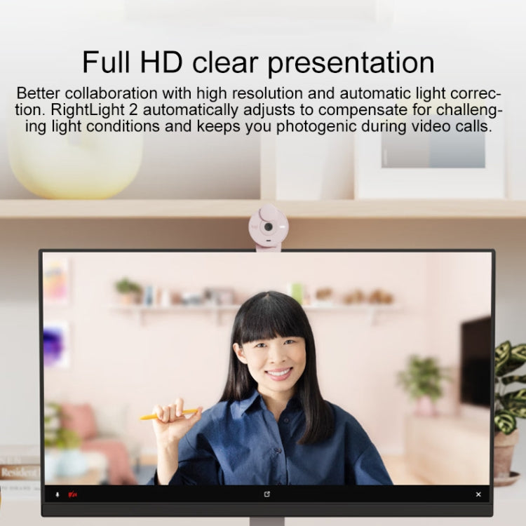 Telecamera IP Logitech Brio 300 2MP 1080P Full HD con microfono per la riduzione del rumore