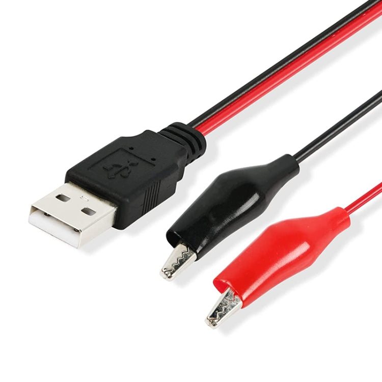 Cavo di prolunga per collegamento alimentazione USB-A maschio a 2 x clip a coccodrillo, lunghezza: 0,5 m, USB-A Male