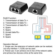 Accoppiatore di rete Ethernet da RJ45 a 2 x RJ45 Protezione contro i fulmini