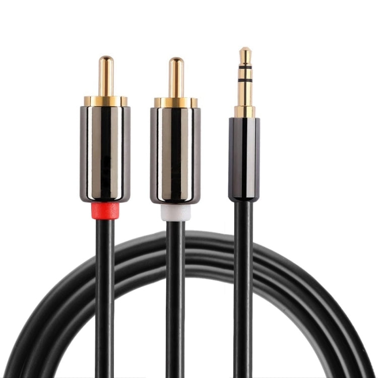 Cavo audio stereo jack da 3,5 mm placcato oro da 1 m a 2 RCA maschio, Length: 1m