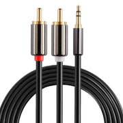 Cavo audio stereo jack 3,5 mm a 2 RCA placcato oro 2m