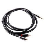Cavo audio stereo jack 3,5 mm a 2 RCA placcato oro 2m