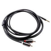 Cavo audio stereo jack 3,5 mm a 2 RCA placcato oro 2m