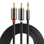Cavo audio stereo 3,5 mm a 2 RCA placcato oro 3 m