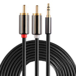 Cavo audio stereo jack 3,5 mm a 2 RCA maschio 5 m