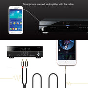 Cavo audio stereo jack 3,5 mm a 2 RCA maschio 5 m