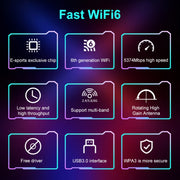 Scheda di rete wireless USB COMFAST 972 AX 5400Mbps WiFi 6 Free Drive, 972AX
