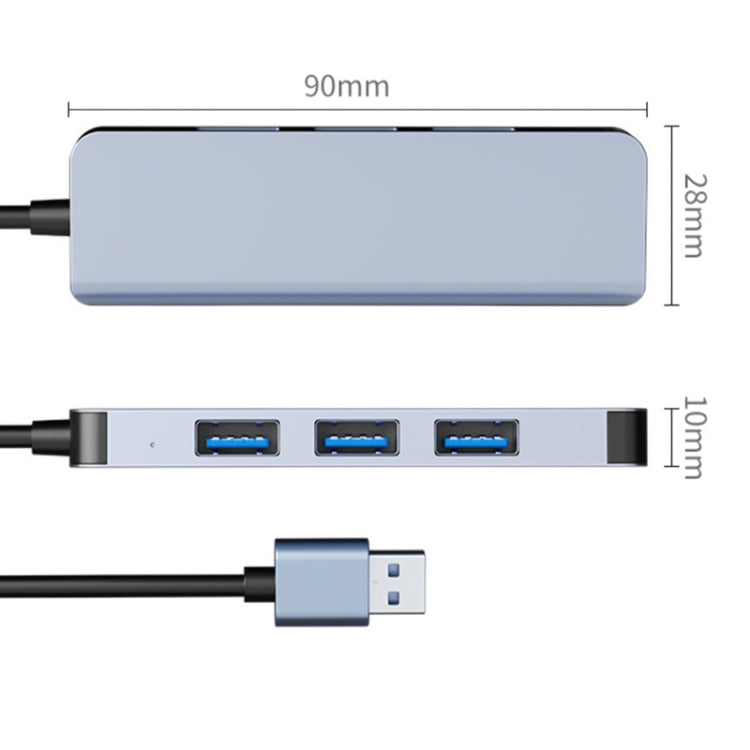 Adattatore HUB 4 in 1 da USB a USB 3.0x4, lunghezza cavo: 1,2 m, BYL-2013U3 12cm