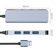Adattatore HUB 4 in 1 da USB a USB 3.0x4, lunghezza cavo: 1,2 m, BYL-2013U3 12cm
