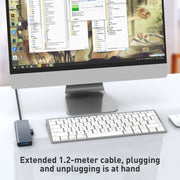 Adattatore HUB 4 in 1 da USB a USB 3.0x4, lunghezza cavo: 1,2 m, BYL-2013U3 12cm