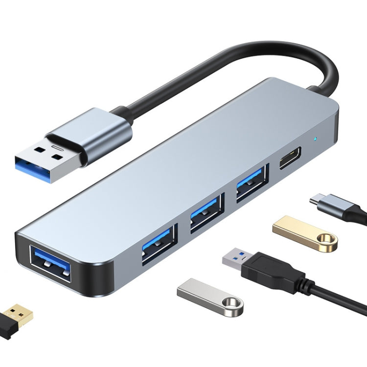 Adattatore HUB 5 in 1 USB 3.0, USB 2.0 e USB-C 10 cm