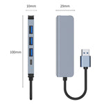 Adattatore HUB 5 in 1 USB 3.0, USB 2.0 e USB-C 10 cm