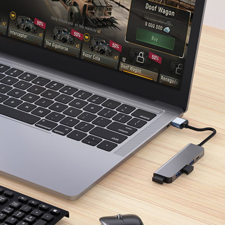 Adattatore HUB 5 in 1 USB 3.0, USB 2.0 e USB-C 10 cm