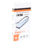 Adattatore HUB 5 in 1 USB 3.0, USB 2.0 e USB-C 10 cm
