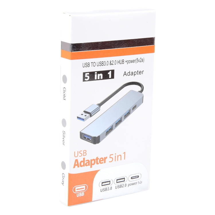 Adattatore HUB 5 in 1 USB 3.0, USB 2.0 e USB-C 10 cm