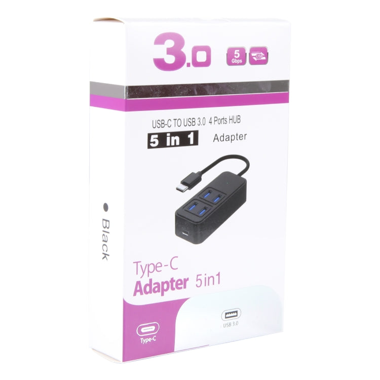 Adattatore HUB USB-C 5 in 1 con 4 USB 3.0 e USB-C