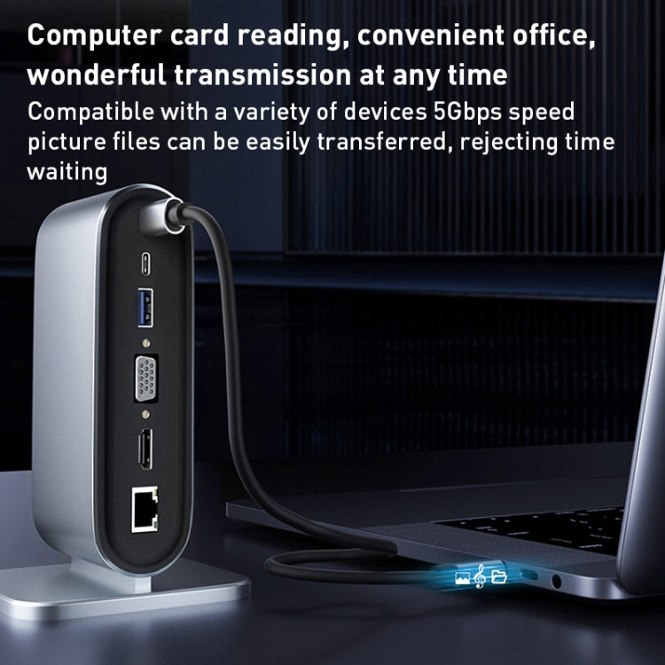Adattatore HUB USB-C 12 in 1 con porte USB, VGA, LAN, SD