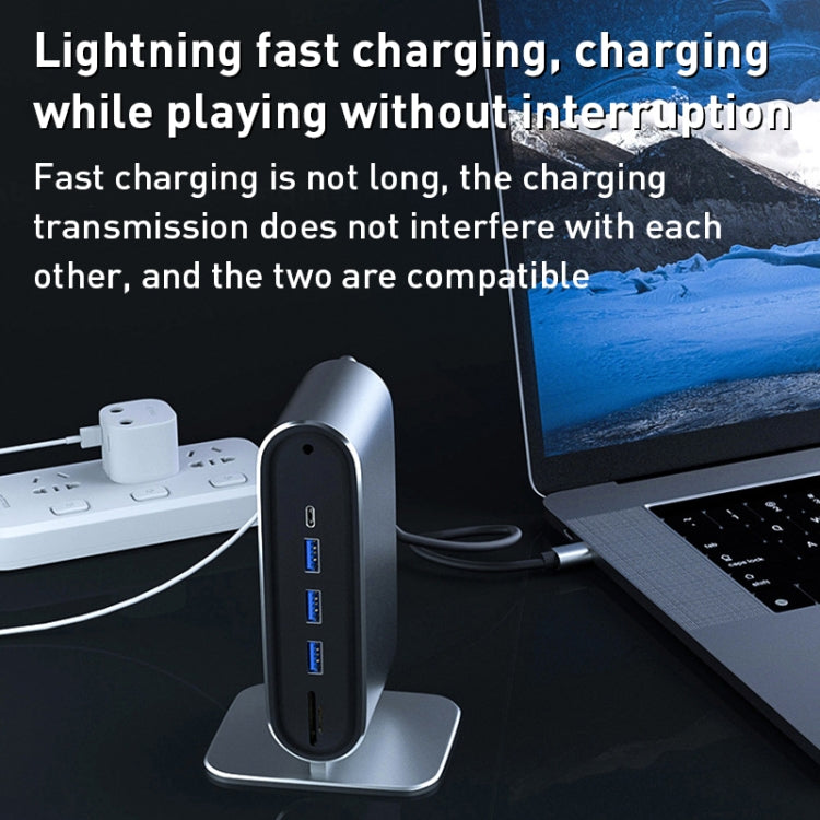 Adattatore HUB USB-C 12 in 1 con porte USB, VGA, LAN, SD