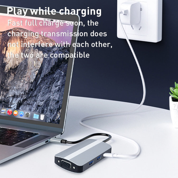 Adattatore HUB USB-C 7 in 1 con HDMI, VGA, USB 3.0