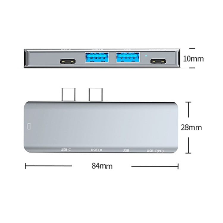 Adattatore HUB USB-C 5 in 1 con HDMI 4K e USB 3.0