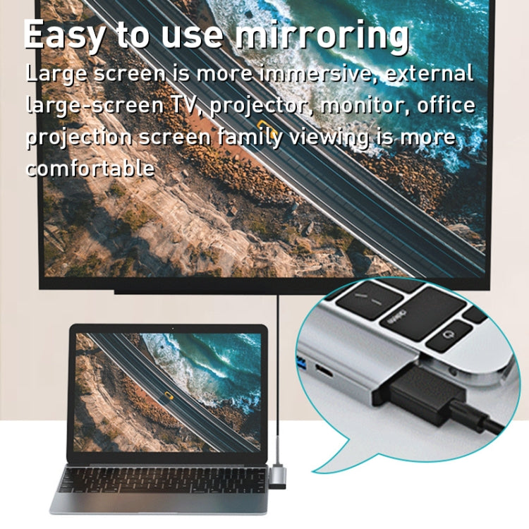 Adattatore HUB USB-C 5 in 1 con HDMI 4K e USB 3.0