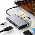 Adattatore HUB USB-C 7 in 1 con HDMI, VGA, LAN e USB