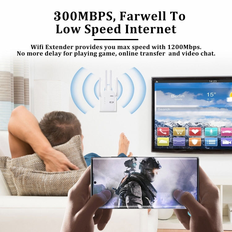 ZX-R08 Amplificatore di segnale ripetitore WiFi 300Mbps 2.4G, spina americana, 300Mbps