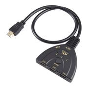 Switcher HDMI 3 x 1 4K 30Hz con cavo HDMI Pigtail, supporto alimentazione esterna, External Power Supply