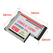 Scheda Express Card con slot PCI 54 mm USB 3.0 a 2 porte per laptop/notebook, 54mm