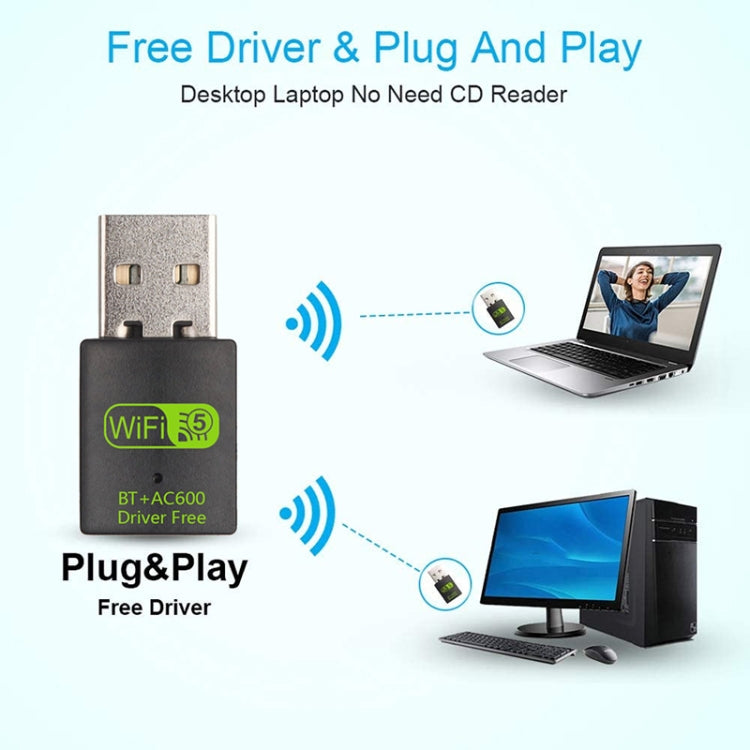 Ricevitore di segnale WiFi adattatore di rete USB 2 in 1 Bluetooth WiFi 600M, 605