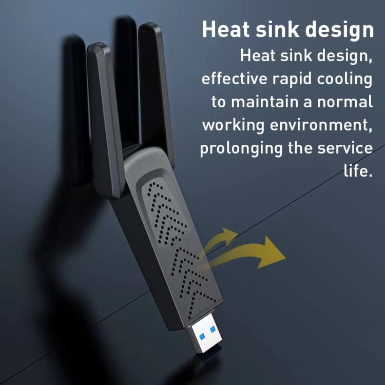 Ricevitore trasmettitore WiFi adattatore di rete USB doppia frequenza 1300Mbps, 1203