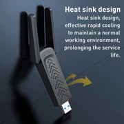 Ricevitore trasmettitore WiFi adattatore di rete USB doppia frequenza 1300Mbps, 1203