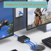 OZHW3 RJ45 1 a 2 Adattatore splitter Rete 1000M LAN Ethernet Connettore femmina, OZHW3