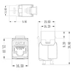Modulo CAT6 Classe 6 Blocco madre scudo in lega di zinco 1208XHC6, CAT6