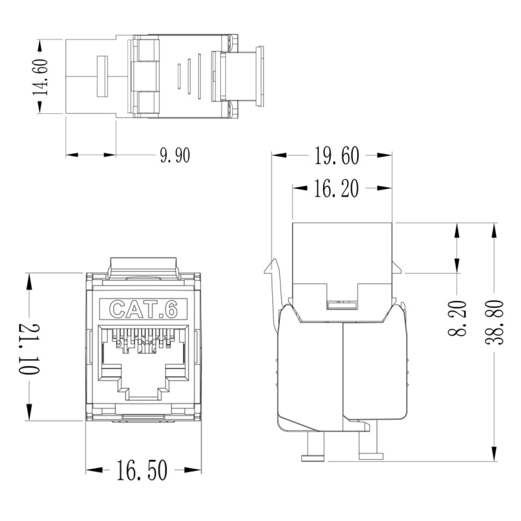 Modulo CAT6 Classe 6 Blocco madre scudo in lega di zinco 1208XHC6, CAT6