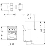 Blocco madre scudo in lega di zinco classe 7 modulo CAT7 1208XHC7, CAT7
