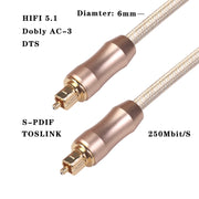 QHG02 SPDIF 3m OD6.0mm Toslink FIBRA maschio a maschio cavo audio ottico digitale, 3m