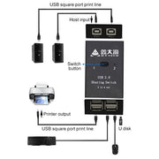 DY-B046 Adattatore per stampante flash USB con interruttore di condivisione USB 2.0 2 ingressi e 4 uscite, DY-B046