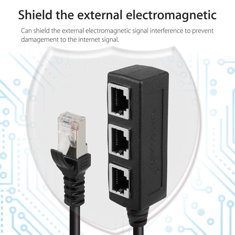 Extender splitter per rete Ethernet LAN da 1 a 3 prese RJ45, 3 Ports RJ45