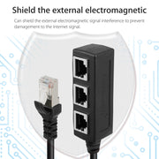 Extender splitter per rete Ethernet LAN da 1 a 3 prese RJ45, 3 Ports RJ45
