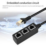 Extender splitter per rete Ethernet LAN da 1 a 3 prese RJ45, 3 Ports RJ45