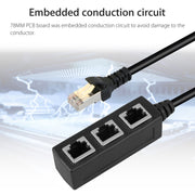 Extender splitter per rete Ethernet LAN da 1 a 3 prese RJ45, 3 Ports RJ45