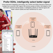 Router wireless con porta Gigabit dual-band Tenda AC8 AC1200 da 2,4/5 GHz, AC8