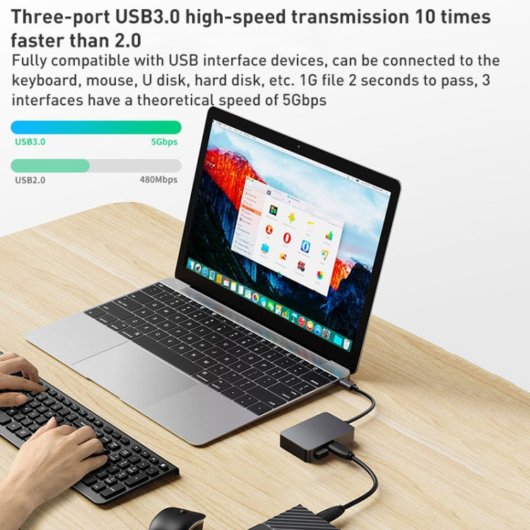 Adattatore HUB USB-C a USB 3.0 e Tipo-C 5 in 1