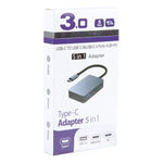 Adattatore HUB USB-C a USB 3.0 e Tipo-C 5 in 1