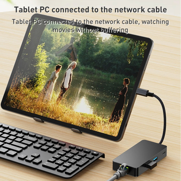 Adattatore HUB 6 in 1 USB-C a USB 3.2 con Ethernet Gigabit