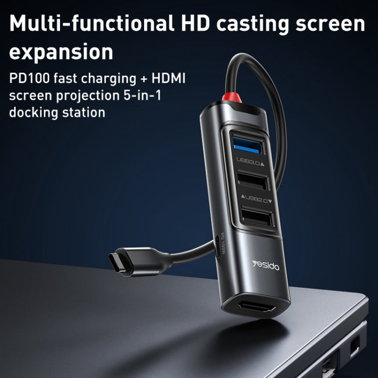 Adattatore HUB docking station Yesido HB22 USB-C 5 in 1