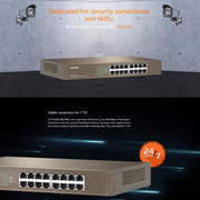 Tenda TEG1016D Desktop v6.0 Switch Gigabit Ethernet a 16 porte 6KV Protezione contro i fulmini, TEG1016D